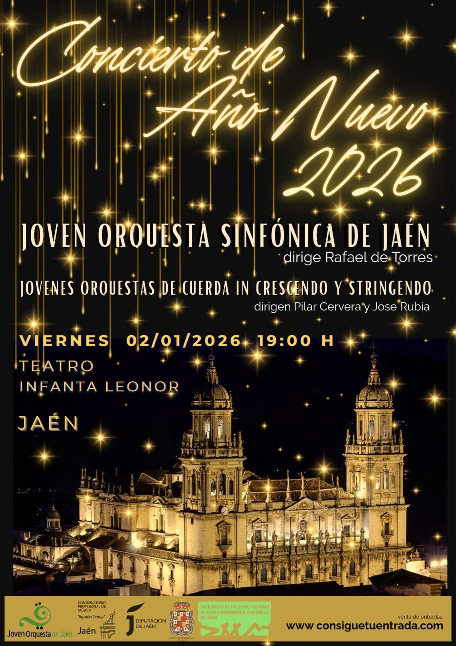 La Joven Orquesta Sinfónica de Jaén llega hasta el Teatro Infanta Leonor con un repertorio de valses y polkas vienesas para dar la bienvenida al nuevo año con música en directo.