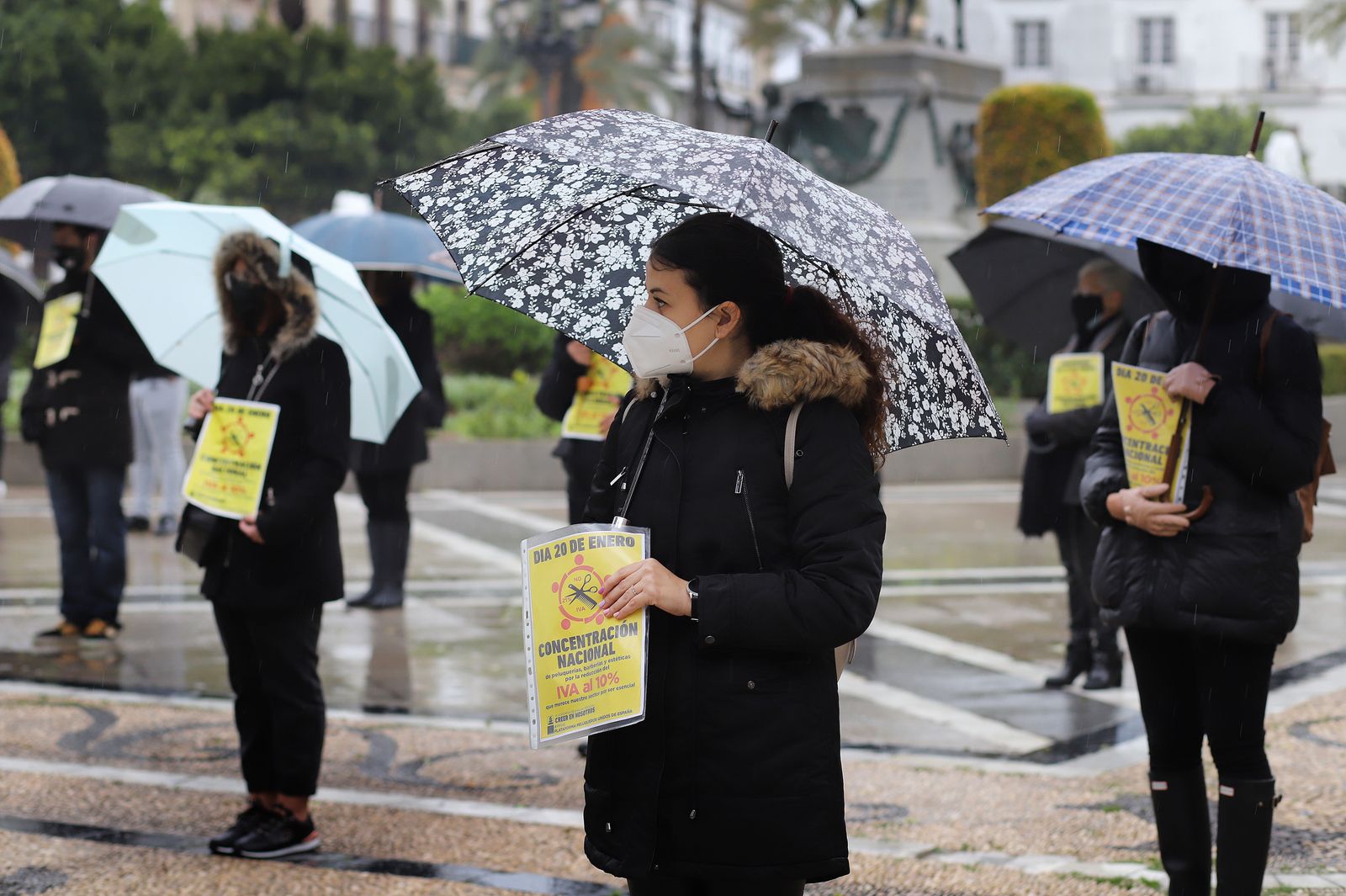 Protesta de las peluquerias en Jerez