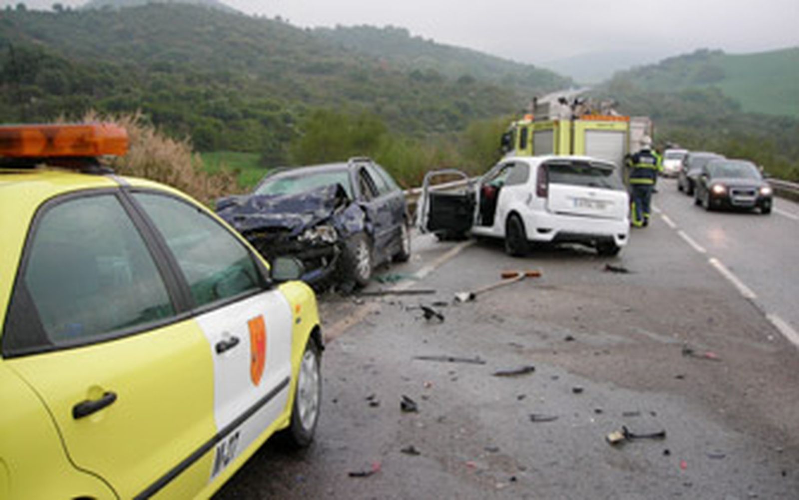 Dos fallecidos en un choque múltiple con siete heridos en Algodonales