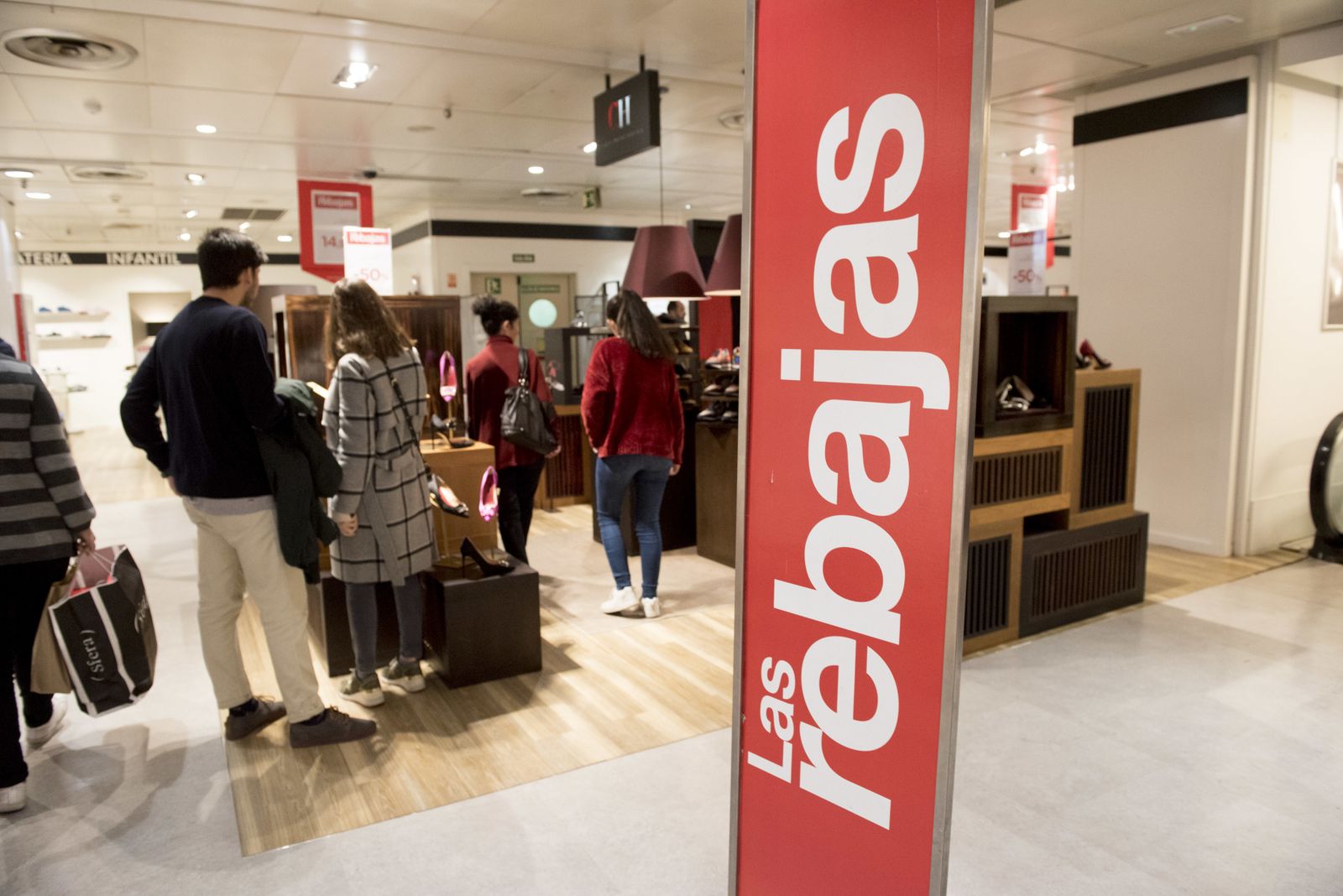 Cartel de rebajas en El Cortes Inglés de Genil