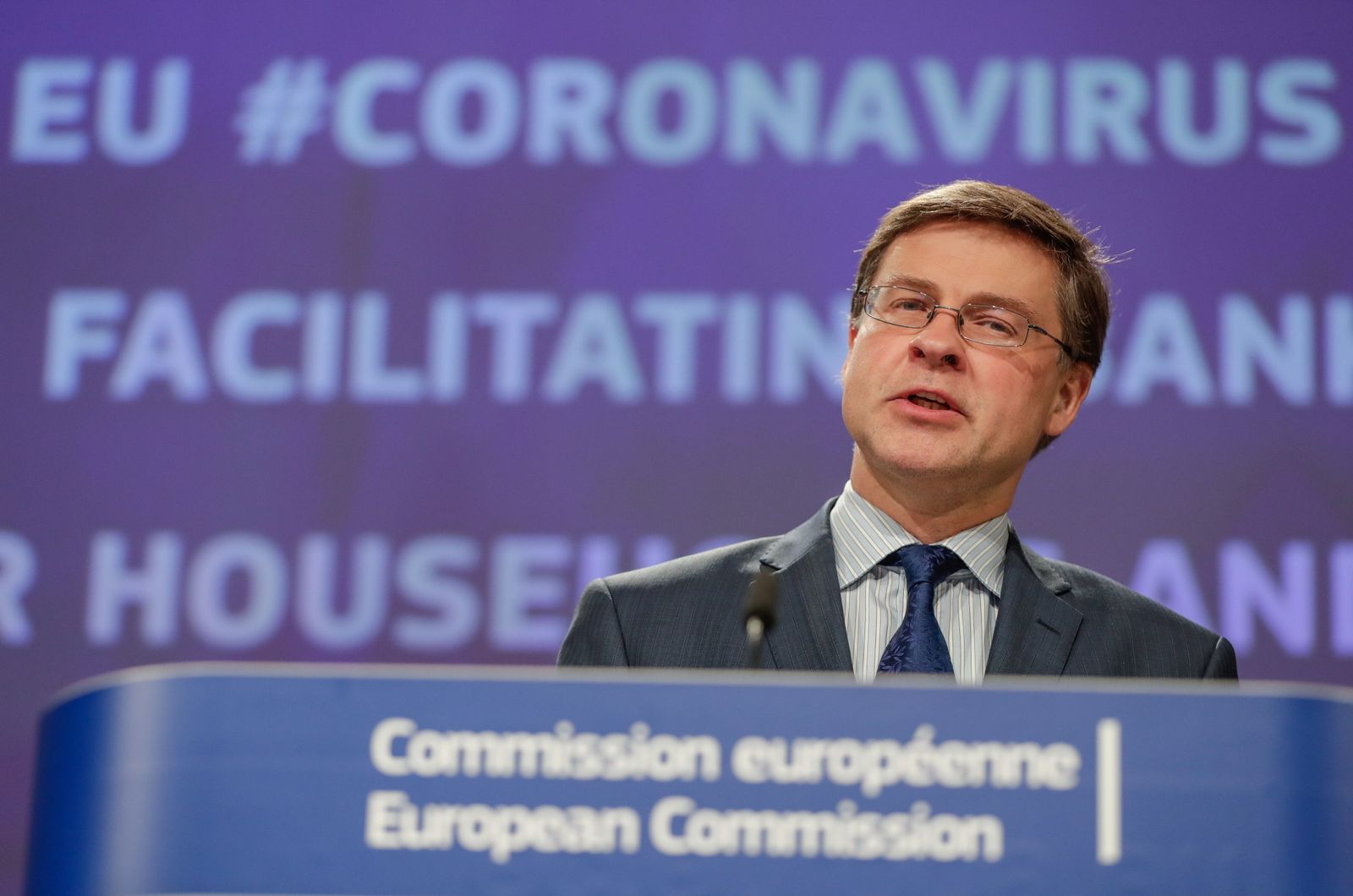 Valdis Dombrovskis, este martes en Bruselas.
