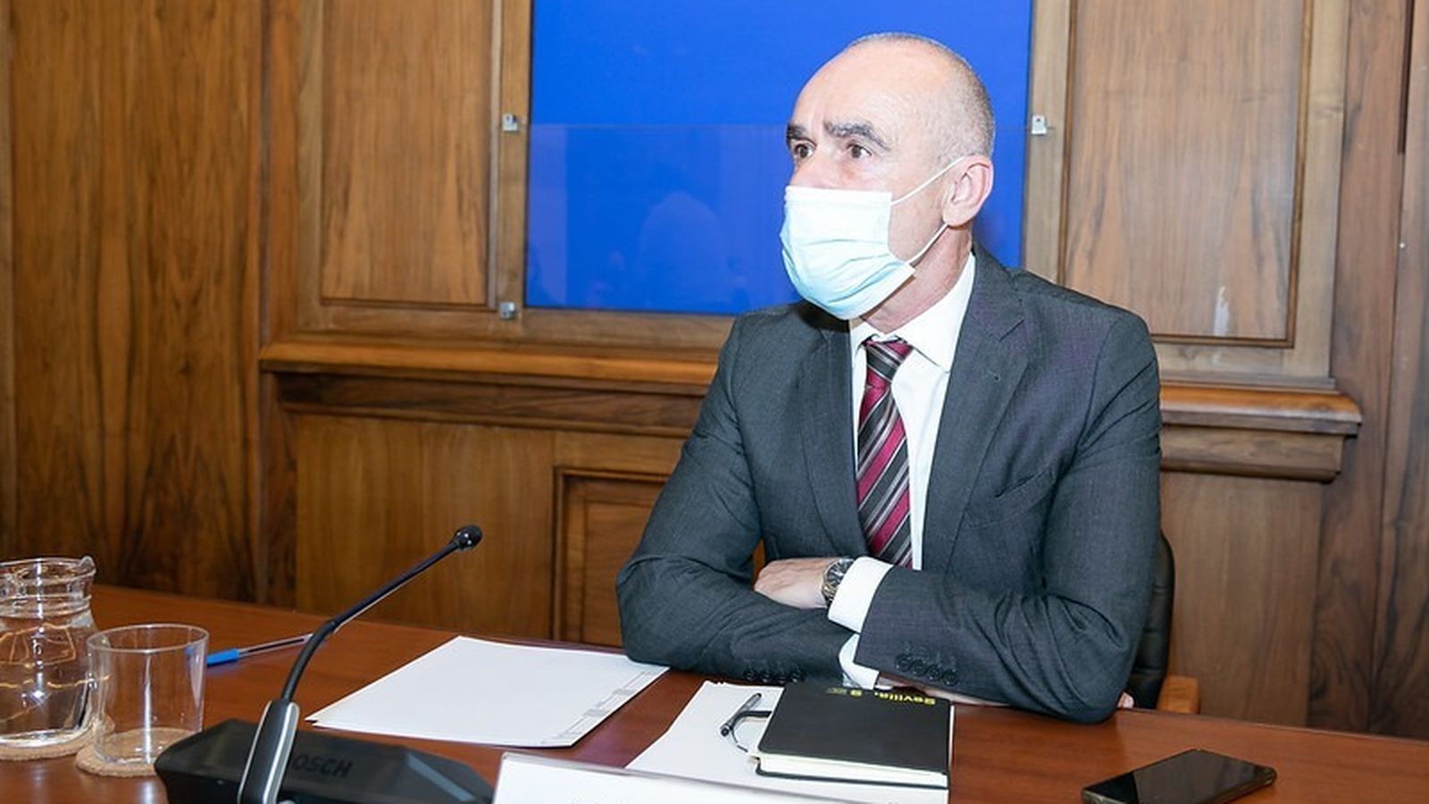 Antonio Muñoz, en un momento de la reunión en Madrid.