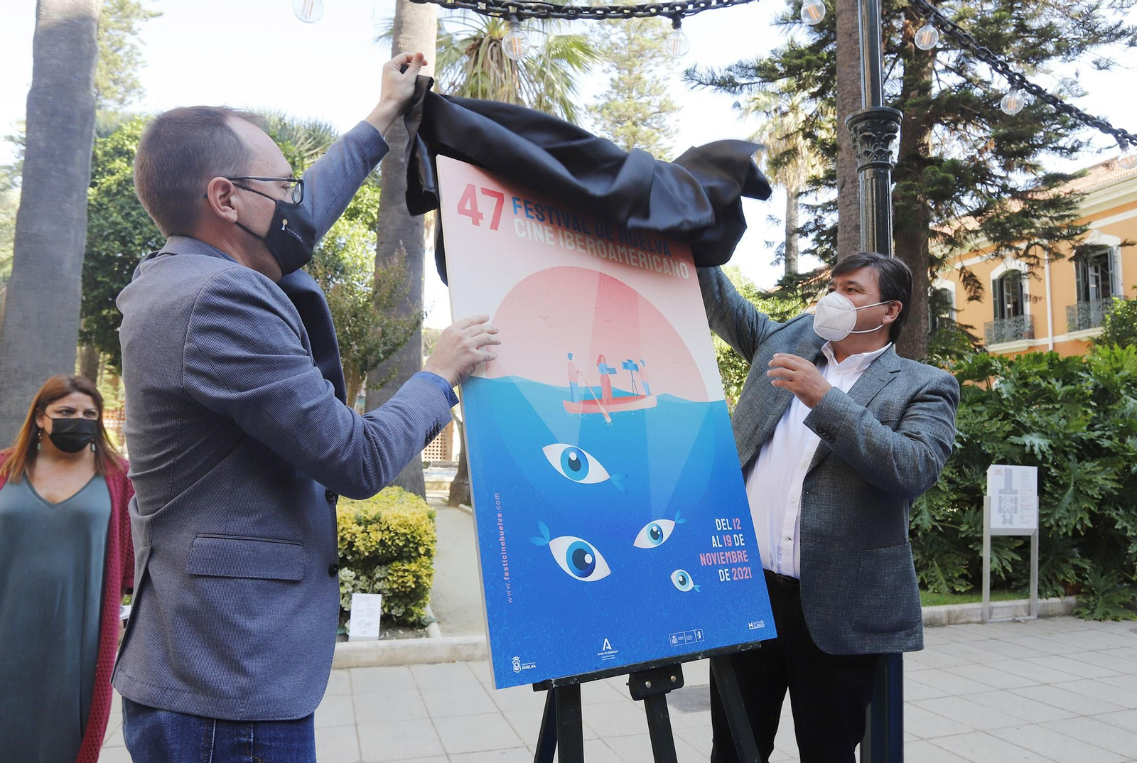 Imágenes de la presentación del cartel de la 47 edición del Festival de Cine Iberoamericano de Huelva