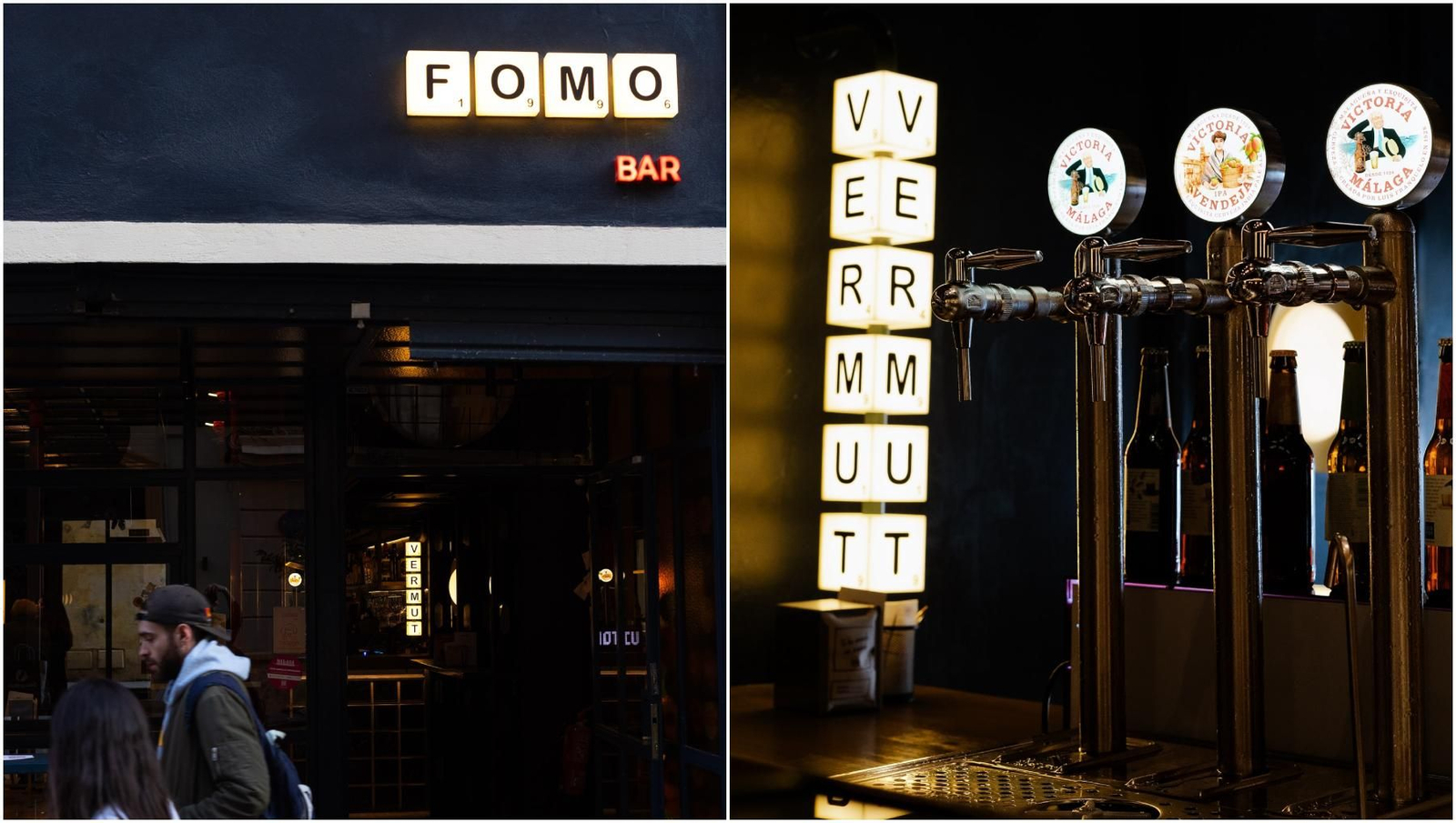 La entrada y grifos de Fomo Bar.