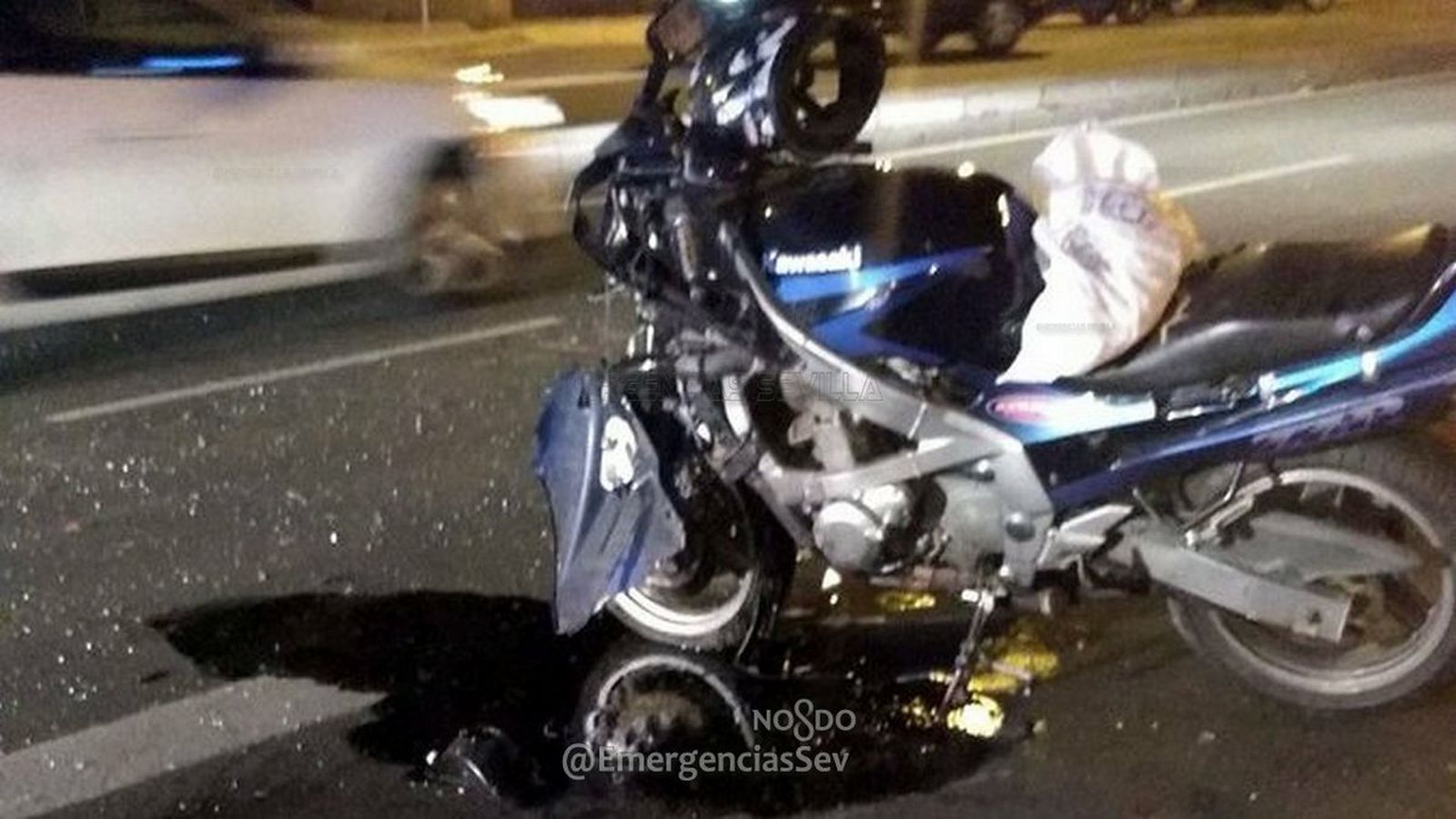 Motocicleta del hombre que ha provocado el accidente