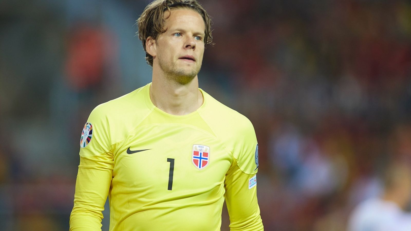 Nyland, durante el España-Noruega de clasificación a la Eurocopa.