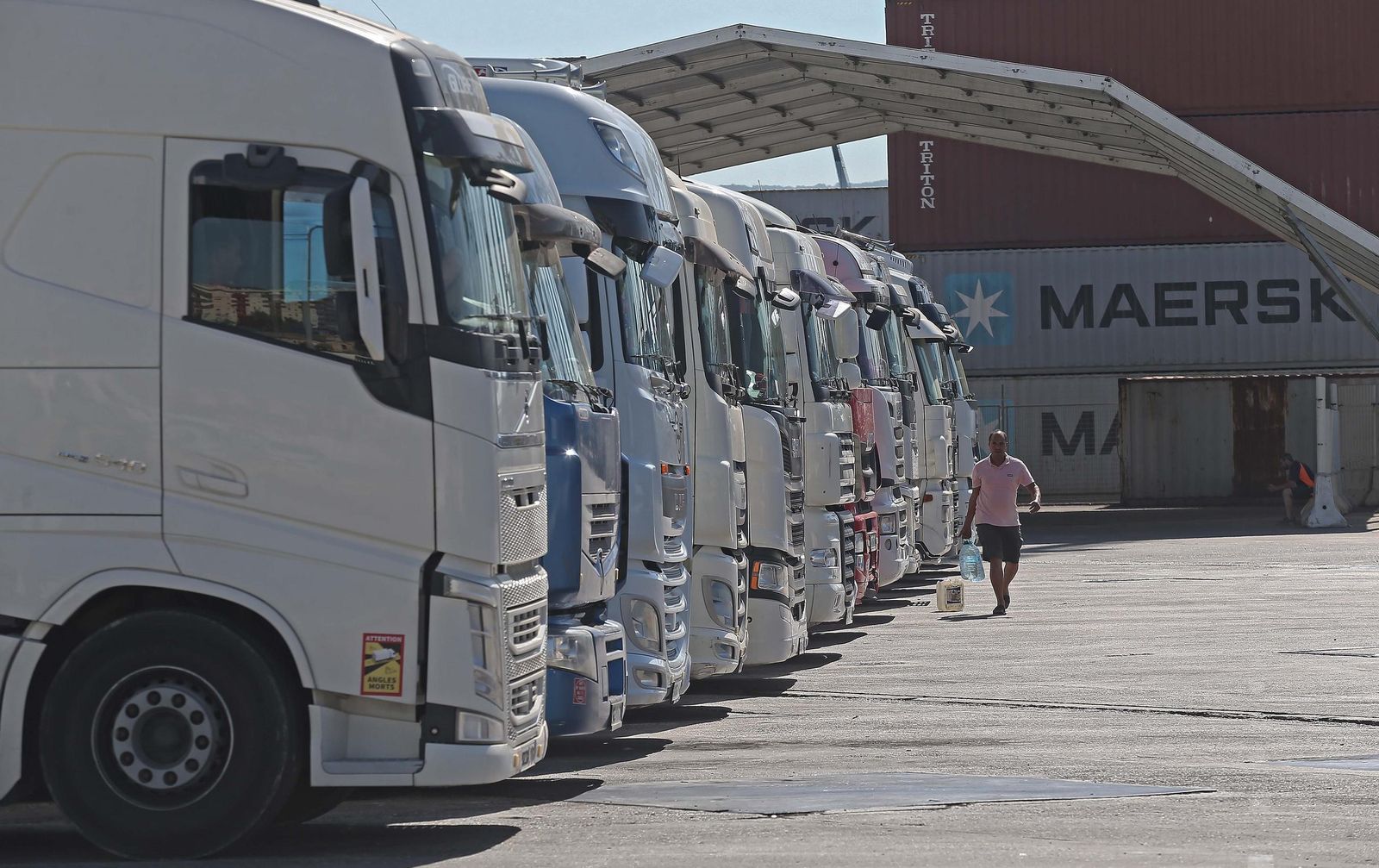 Camiones en el Puerto de Algeciras.