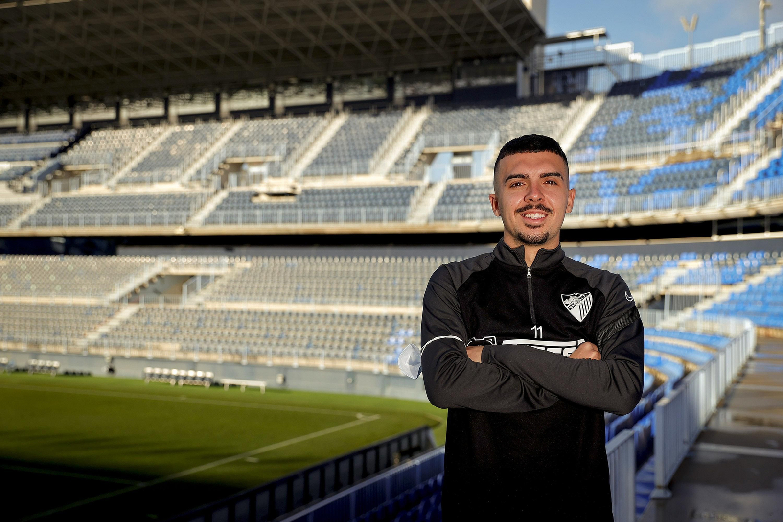 Joaquín Muñoz, jugador del Málaga CF, en La Rosaleda