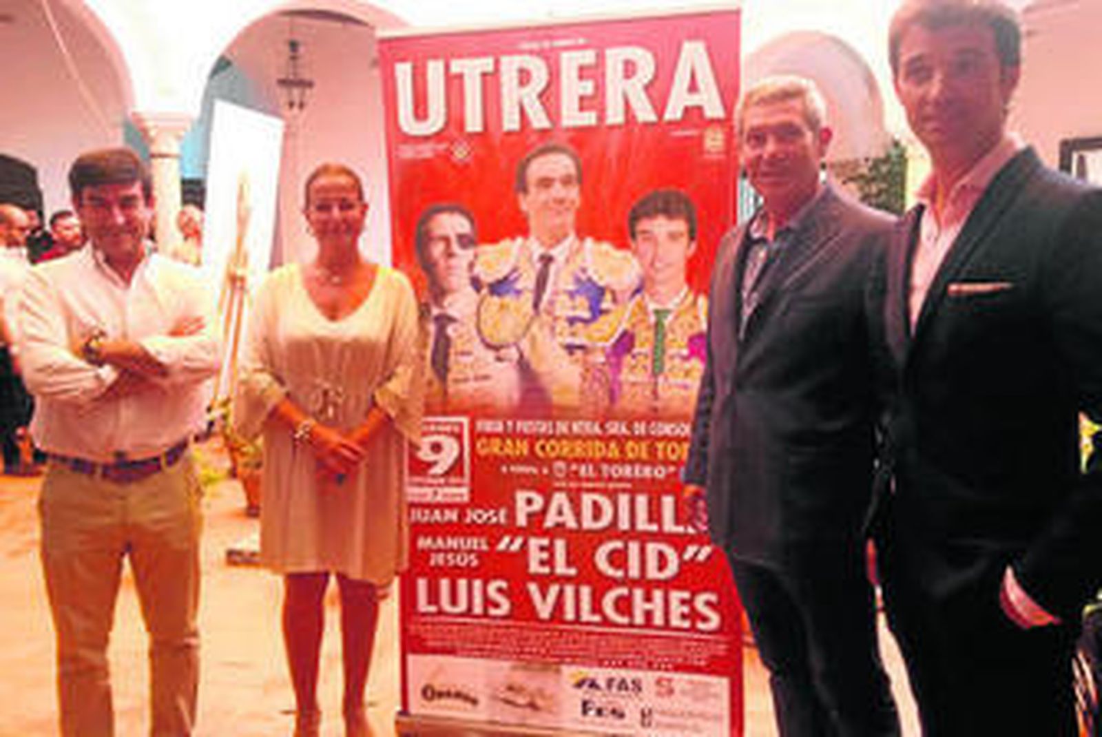 Carmelo, María del Carmen Cabra, Curro Durán y Luis Vilches, en el acto.