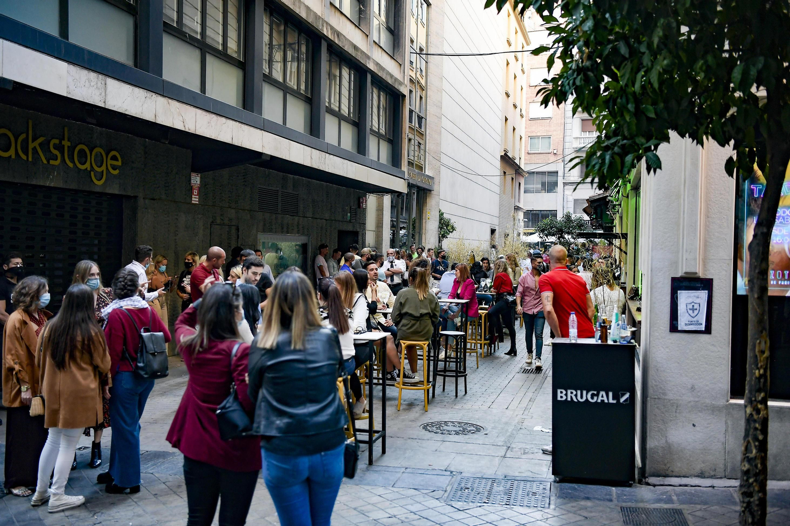 Zona de copas del centro de Granada en el comienzo de curso del año pasado