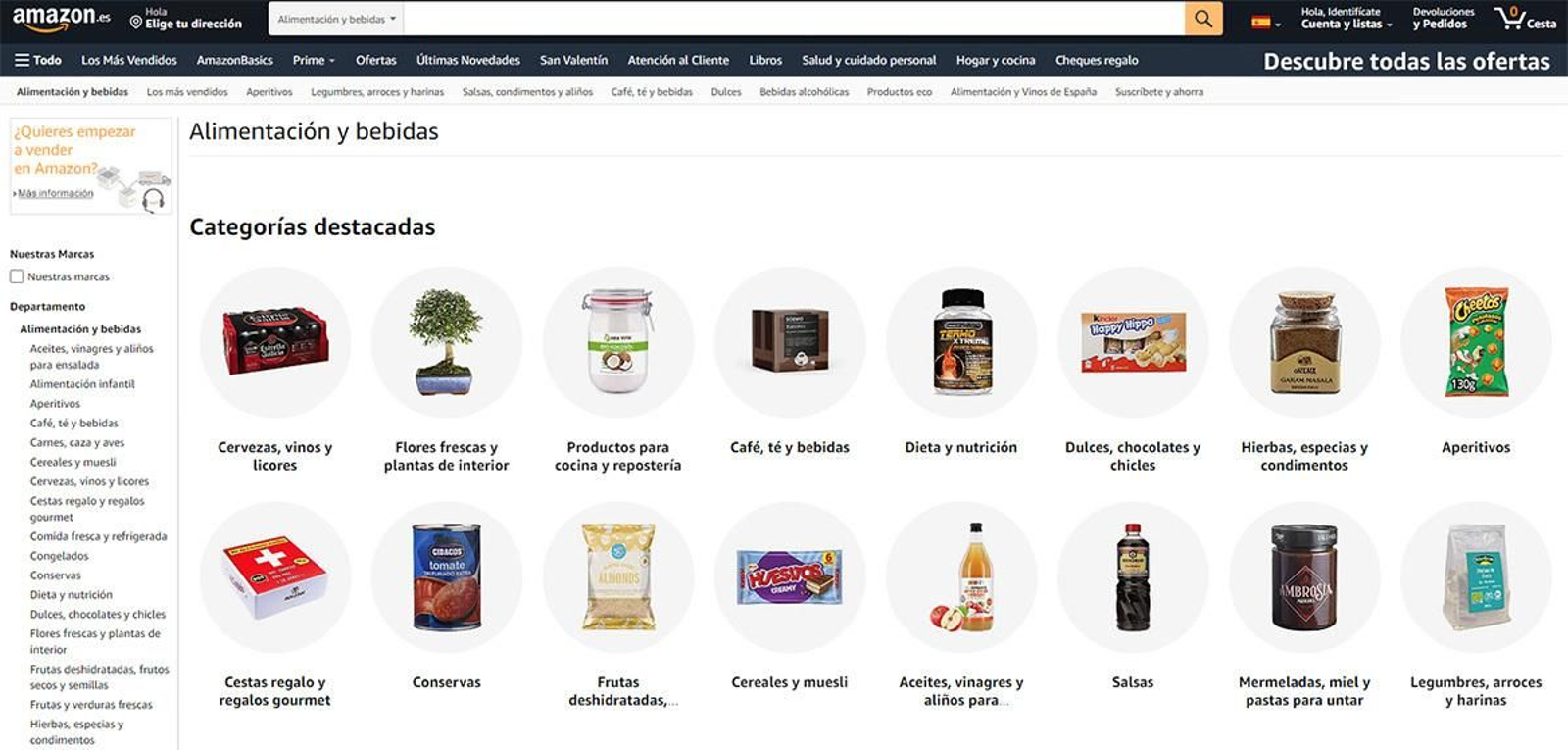 Catálogo de productos en Amazon Fresh