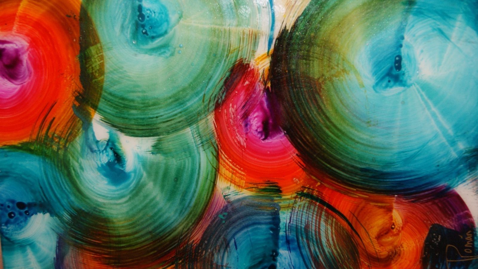 Una de las obras de Teresa Román que se expone en el Círculo Mercantil.