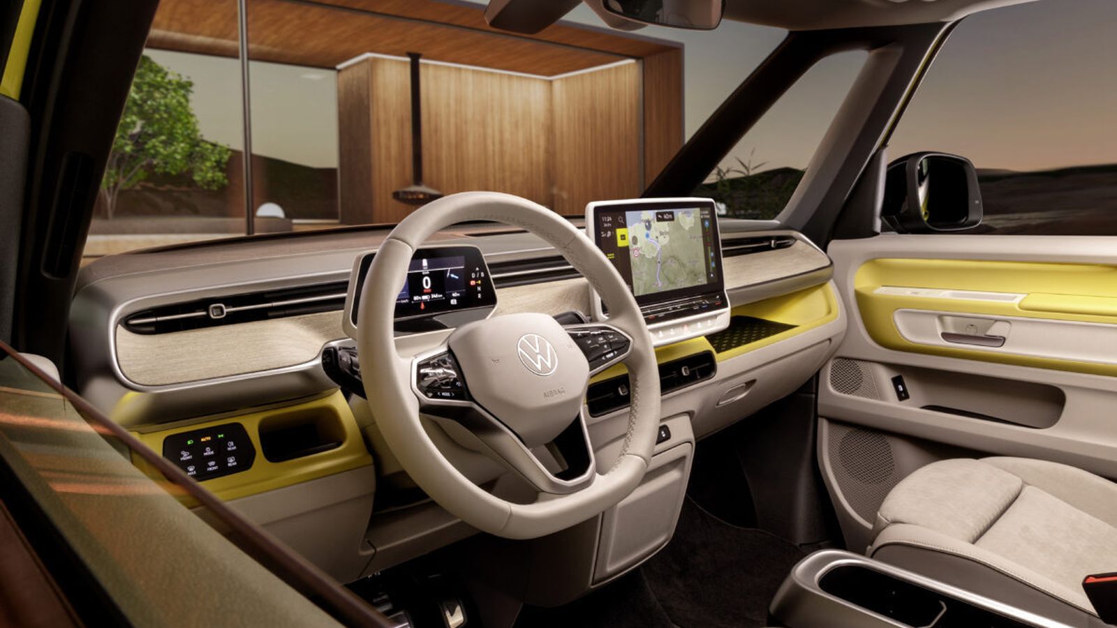 Muchos de los elementos del interior, como el volante, pantallas, etc pueden encontrarse en otros ID. de Volkswagen.