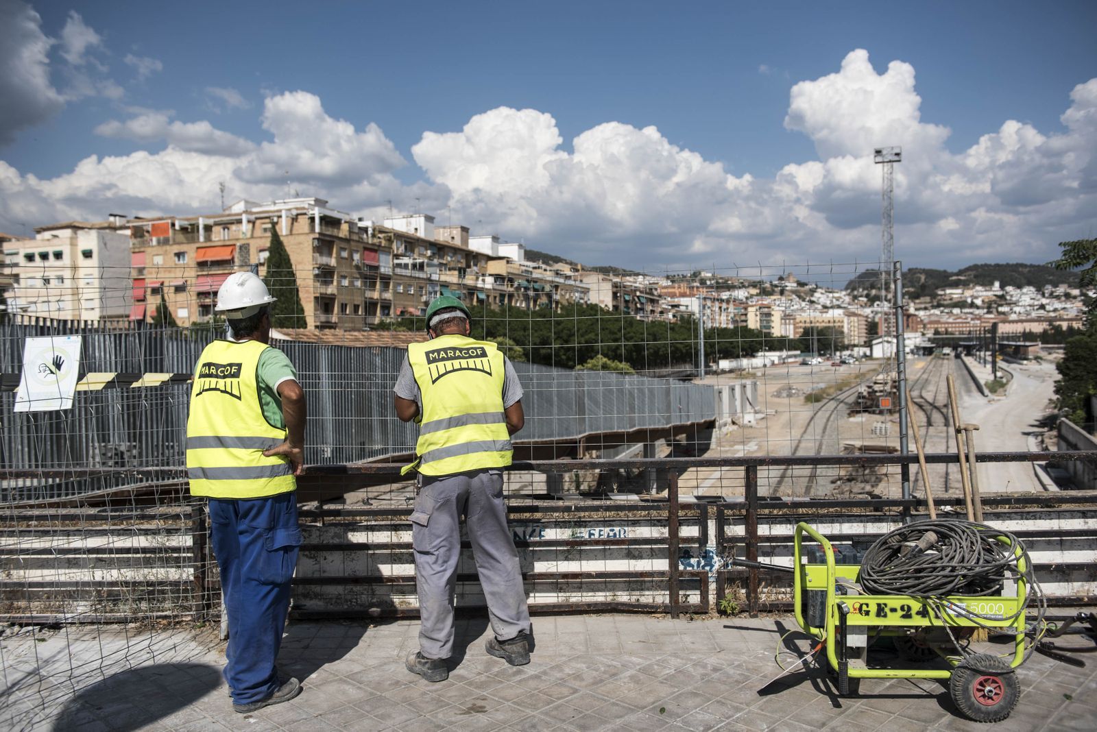 Vistas de los trabajos en los accesos de Granada.