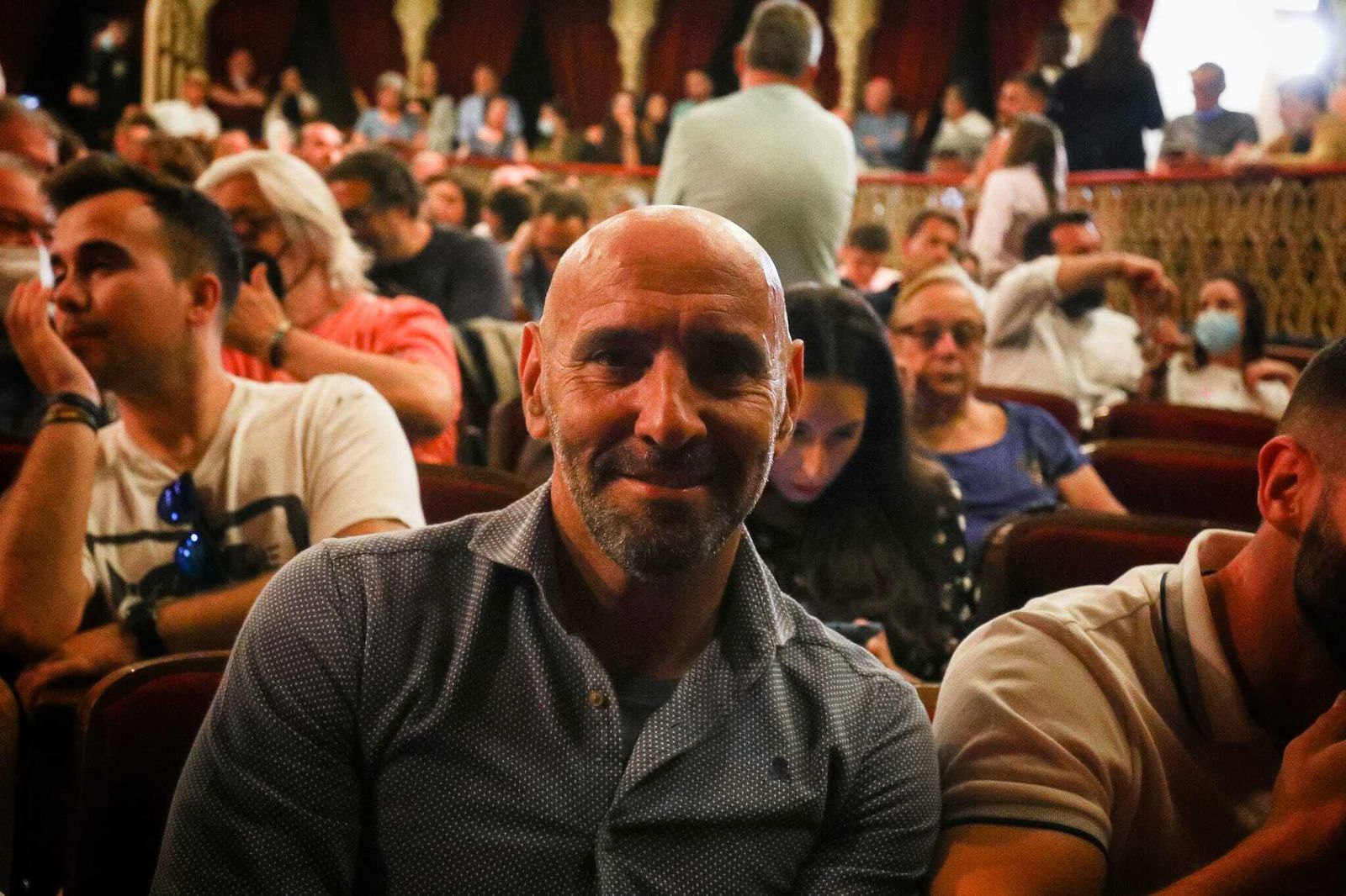 Monchi en su localidad del patio de butacas.