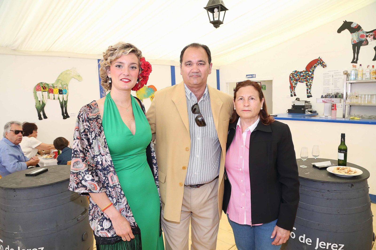 Vicente Vargas, su esposa Pepi Borrego y Teresa Macías.