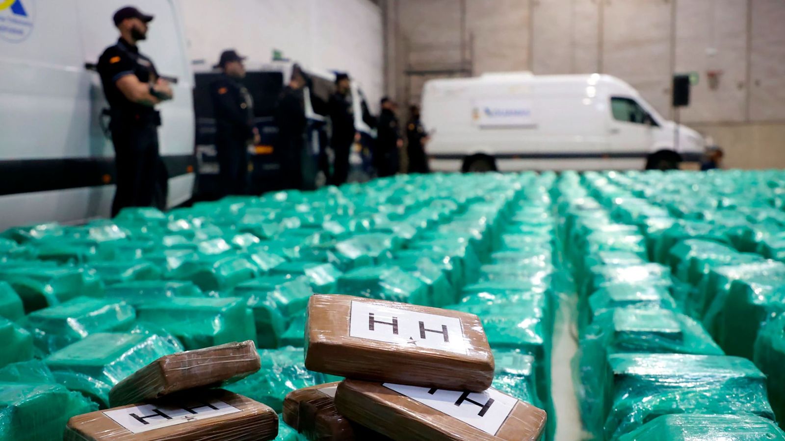 El alijo de cocaína incautado en 2024 en el Puerto de Algeciras.