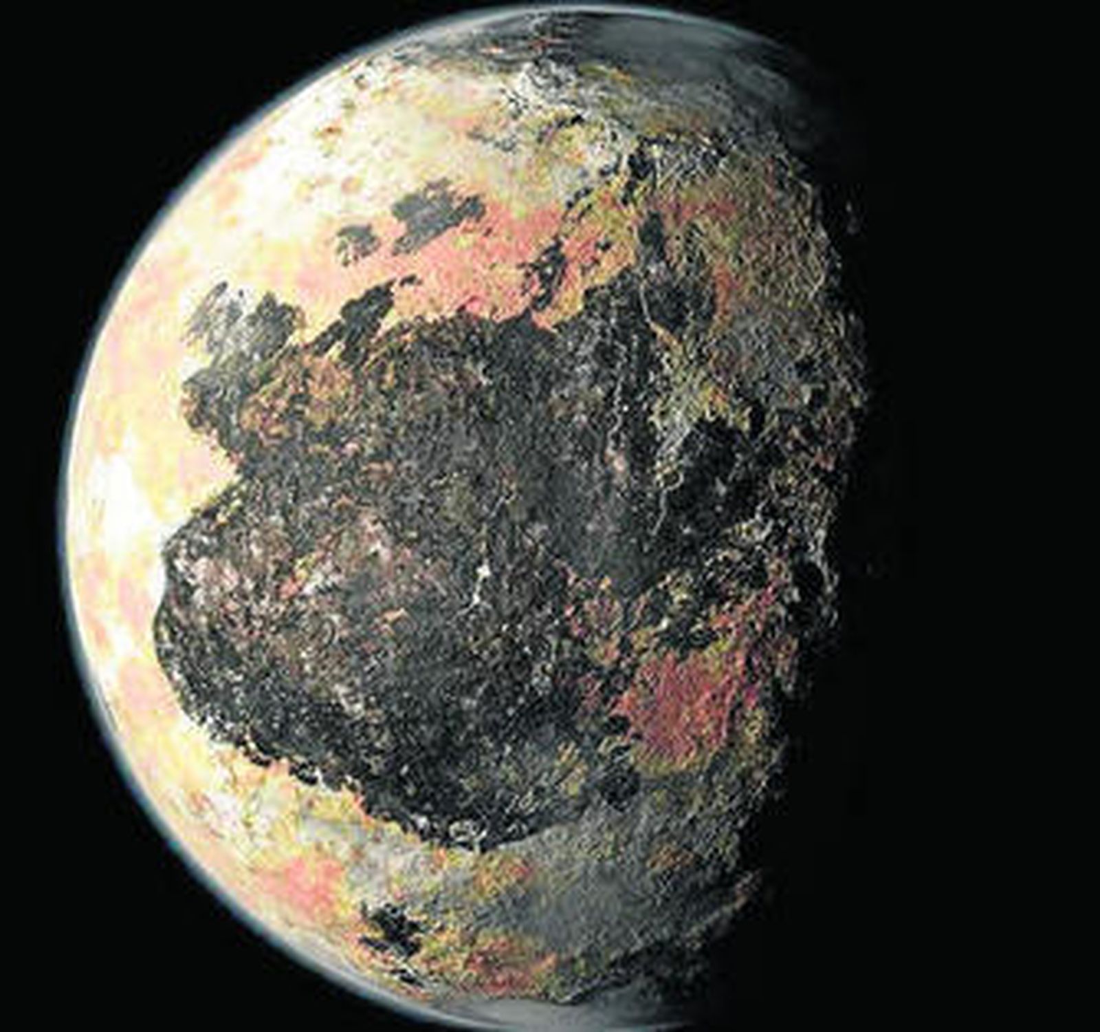 La superficie del planeta enano Plutón, confín del sistema solar.