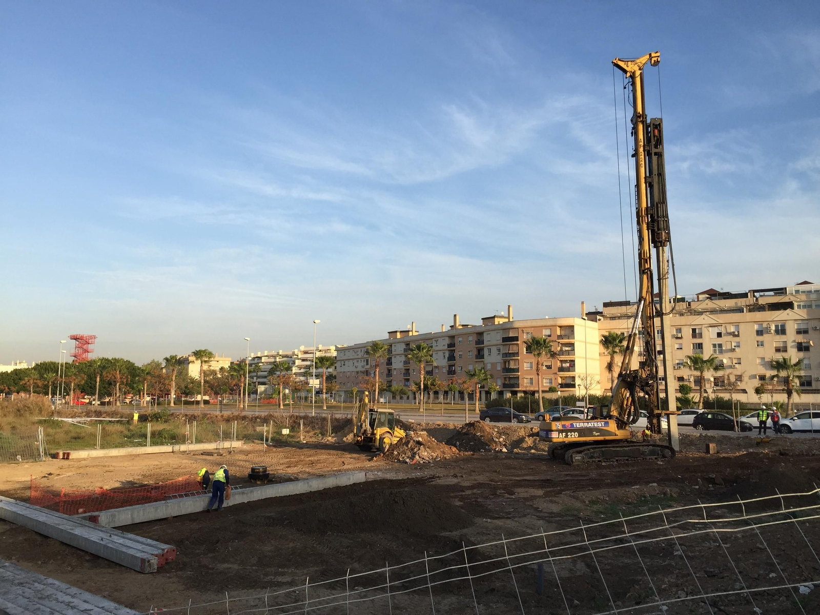 Vista de los trabajos en una obra de a capital.