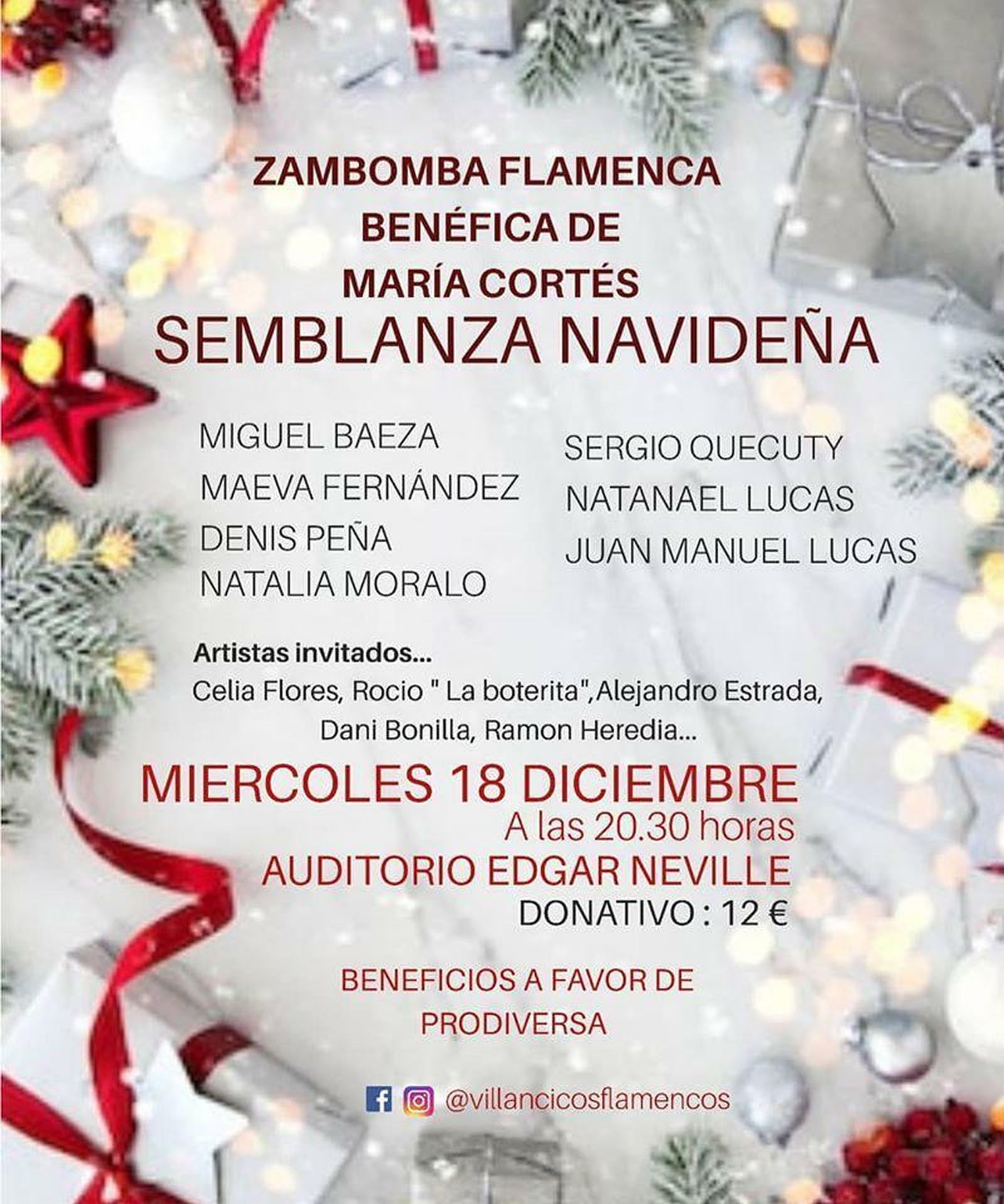Cartel anunciador de la zambombá flamenca benéfica