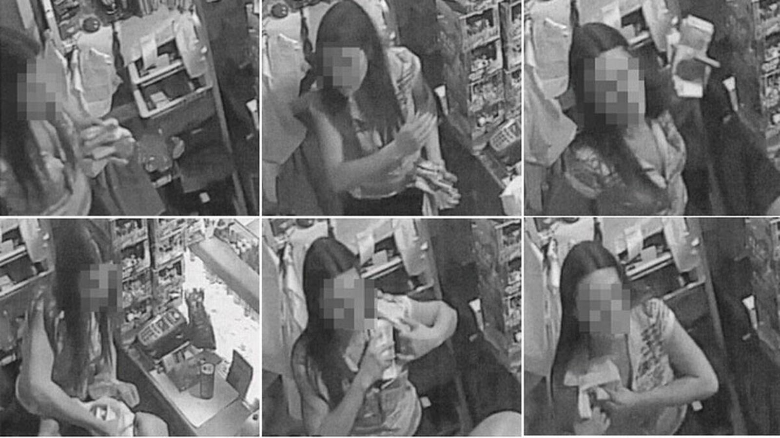 La secuencia en que otra mujer, a la que también se investigará, se mete fajos de billetes en el sujetador.