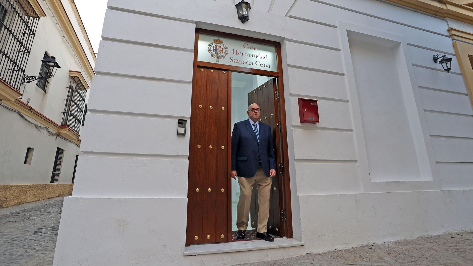 Natera en la casa de hermandad de la Sagrada Cena.