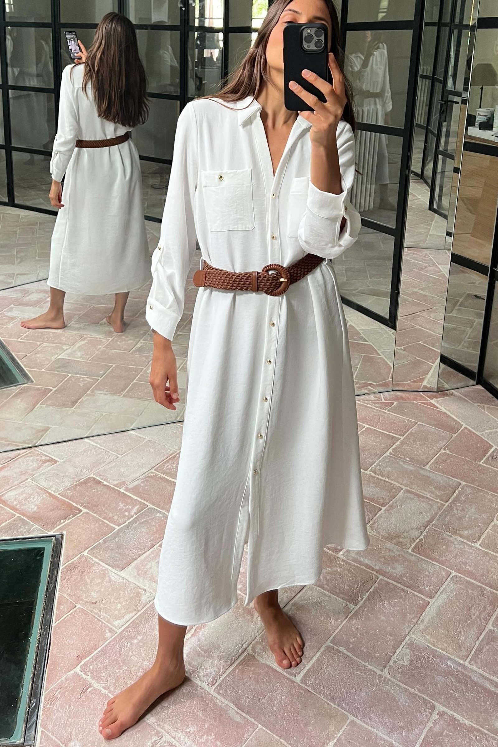 Vestido camisero de Zara. Vestido camisero de Zara.