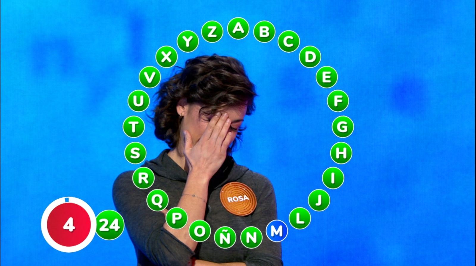 Rosa Rodríguez en su última respuesta del bote de récord obtenido en 'Pasapalabra', el programa no deportivo más visto del mes