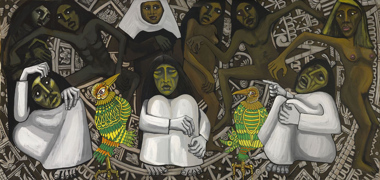 Obra de Antonio Nodal. 'El Dominio-Latinoamérica', 1984. Témpera sobre lienzo.