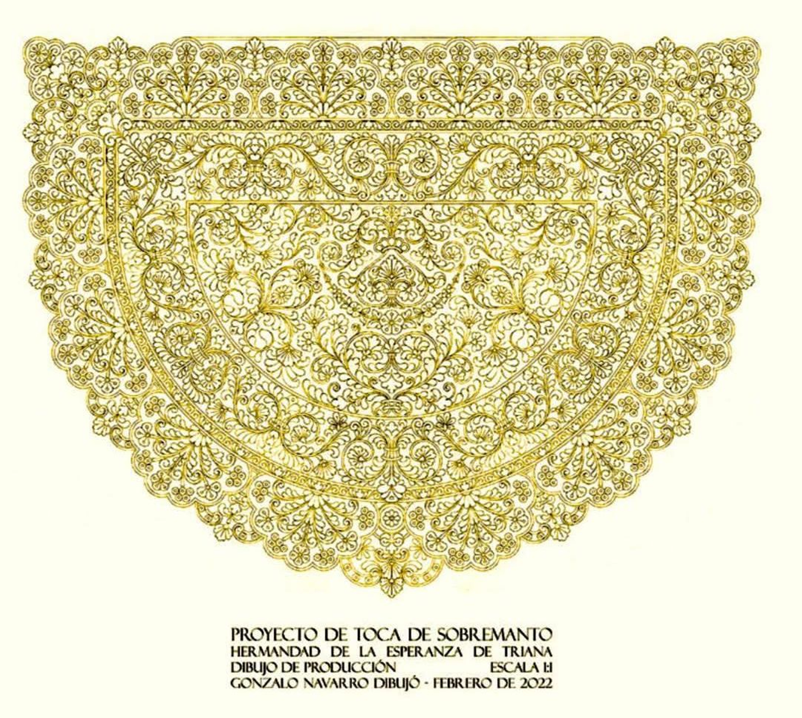 El diseño de Gonzalo Navarro, de 2022, para la toca de la Esperanza de Triana