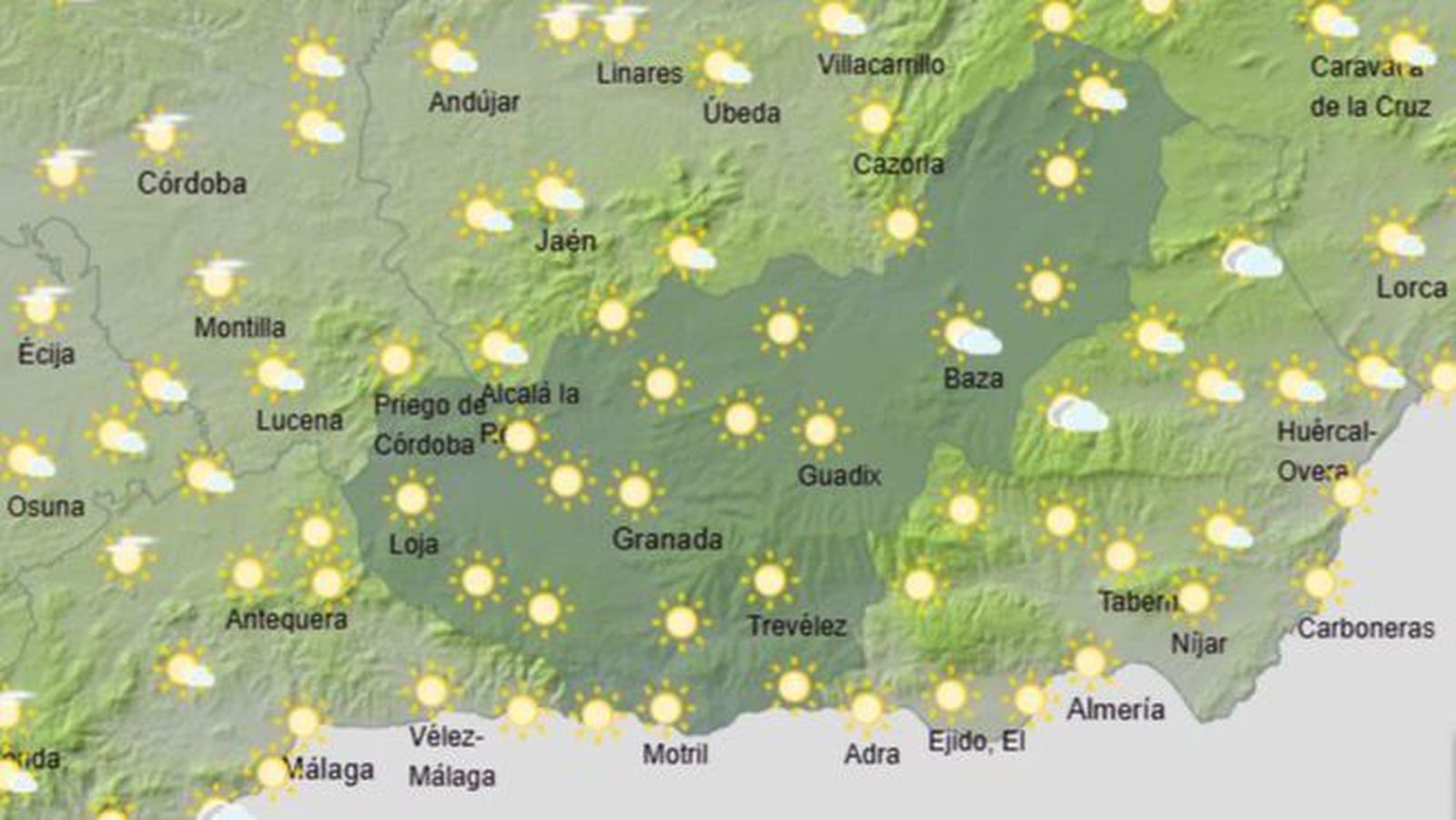 El Tiempo en Granada el 4 de noviembre de 2024