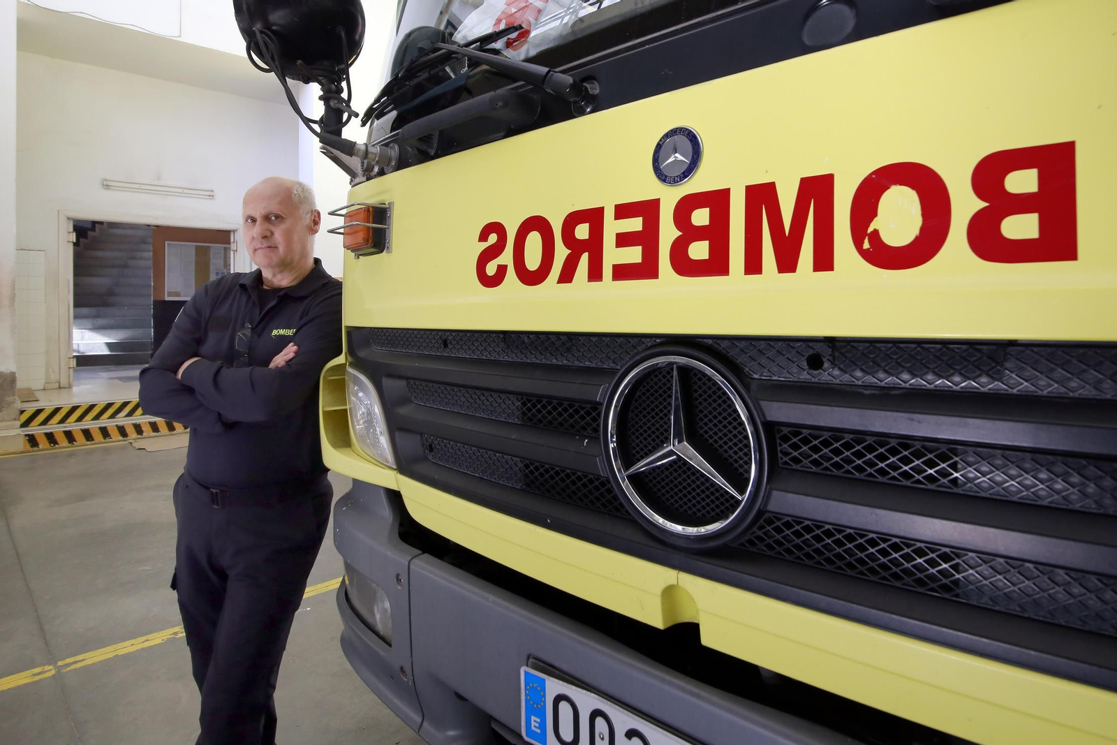 Juan Luis Vega, en el Parque de Bomberos de Jerez.