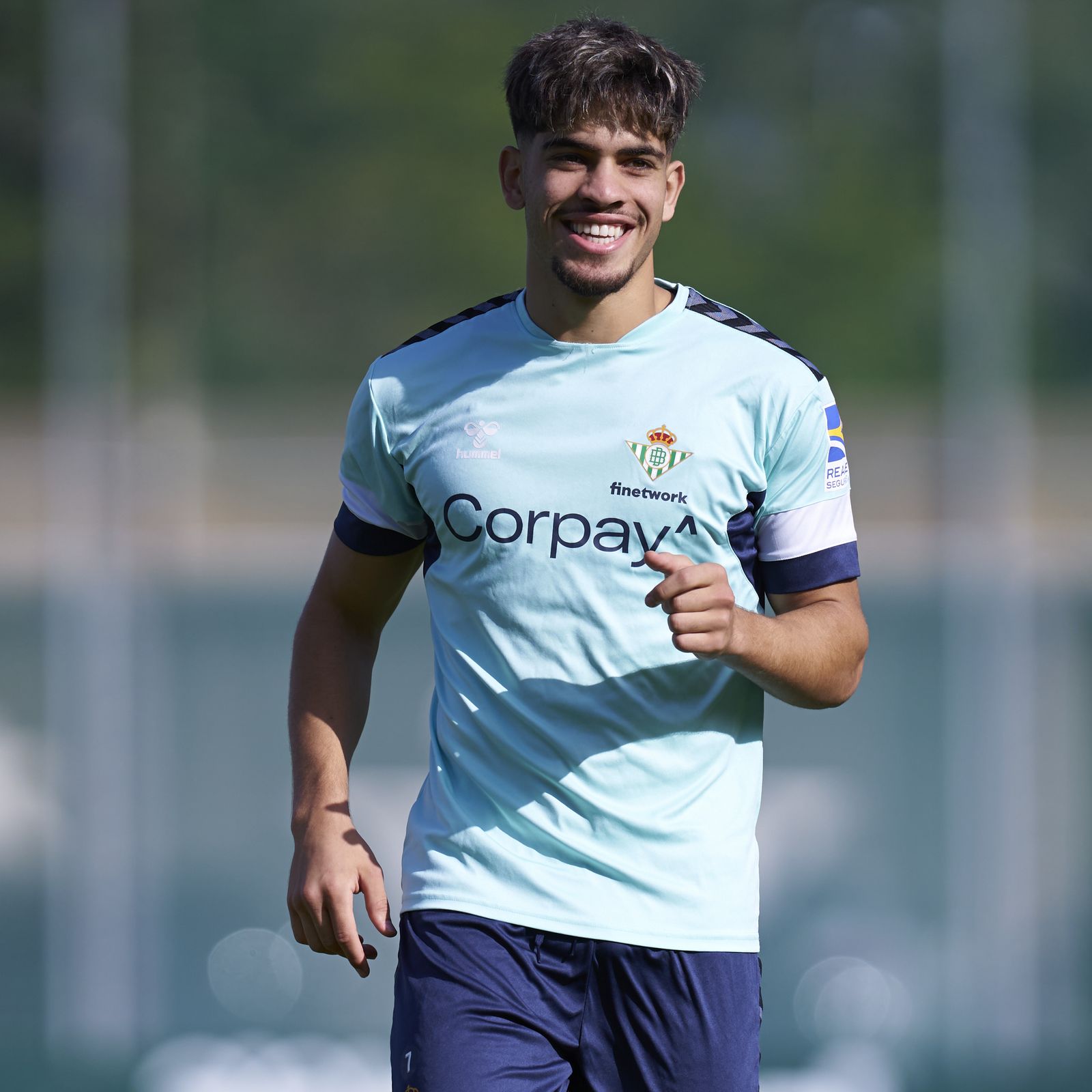 Abde, en un entrenamiento con el conjunto verdiblanco.