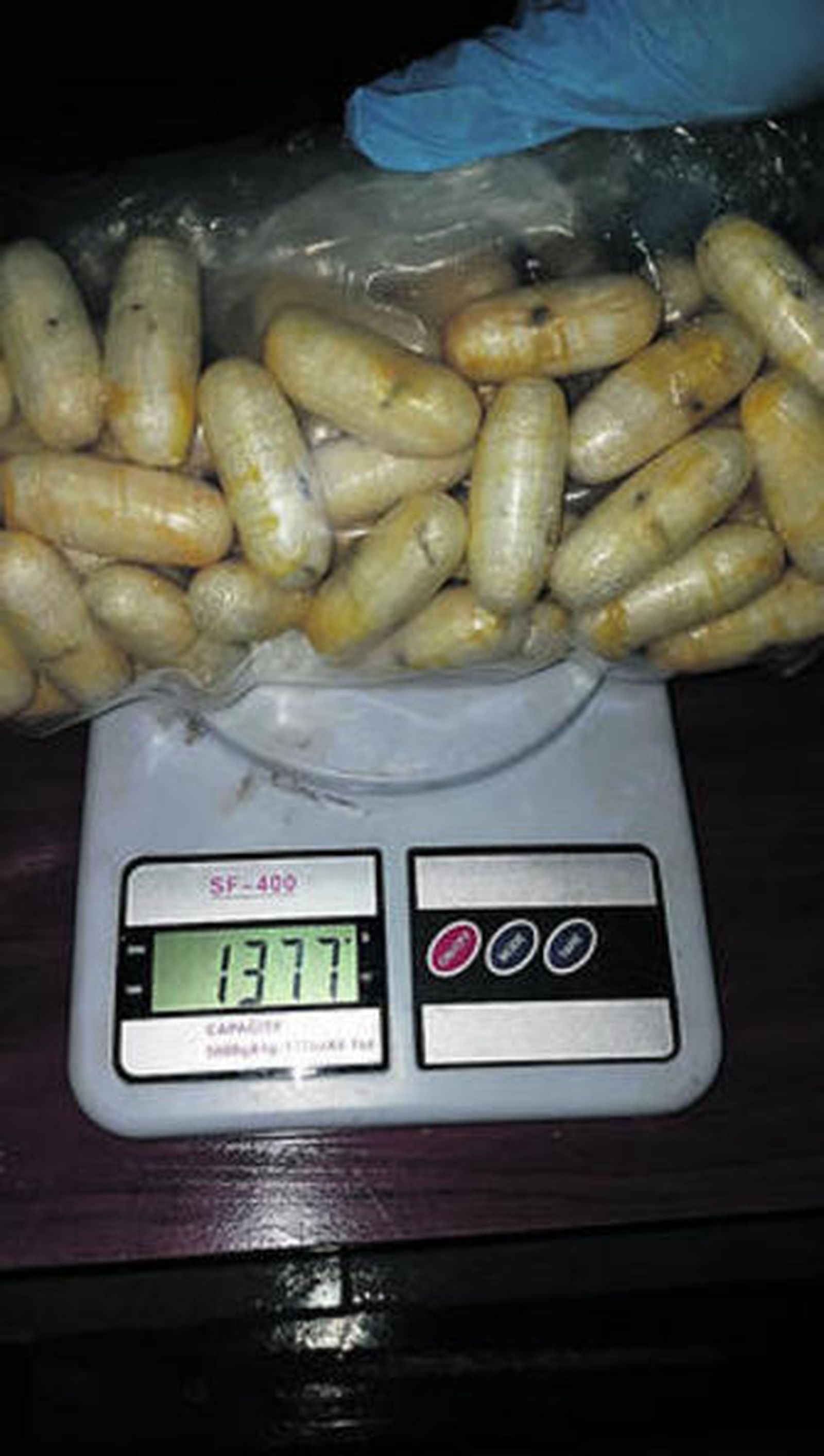 'Bellotas' de cocaína incautadas en Málaga por la Policía.