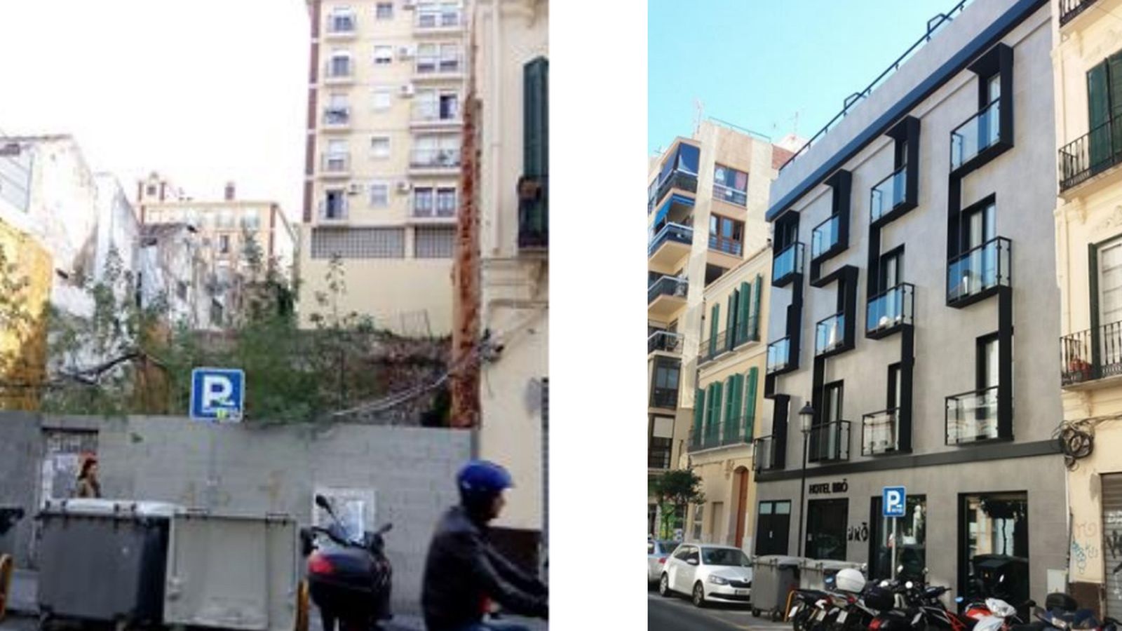 Hotel construido en un solar abandonado de la calle Victoria.