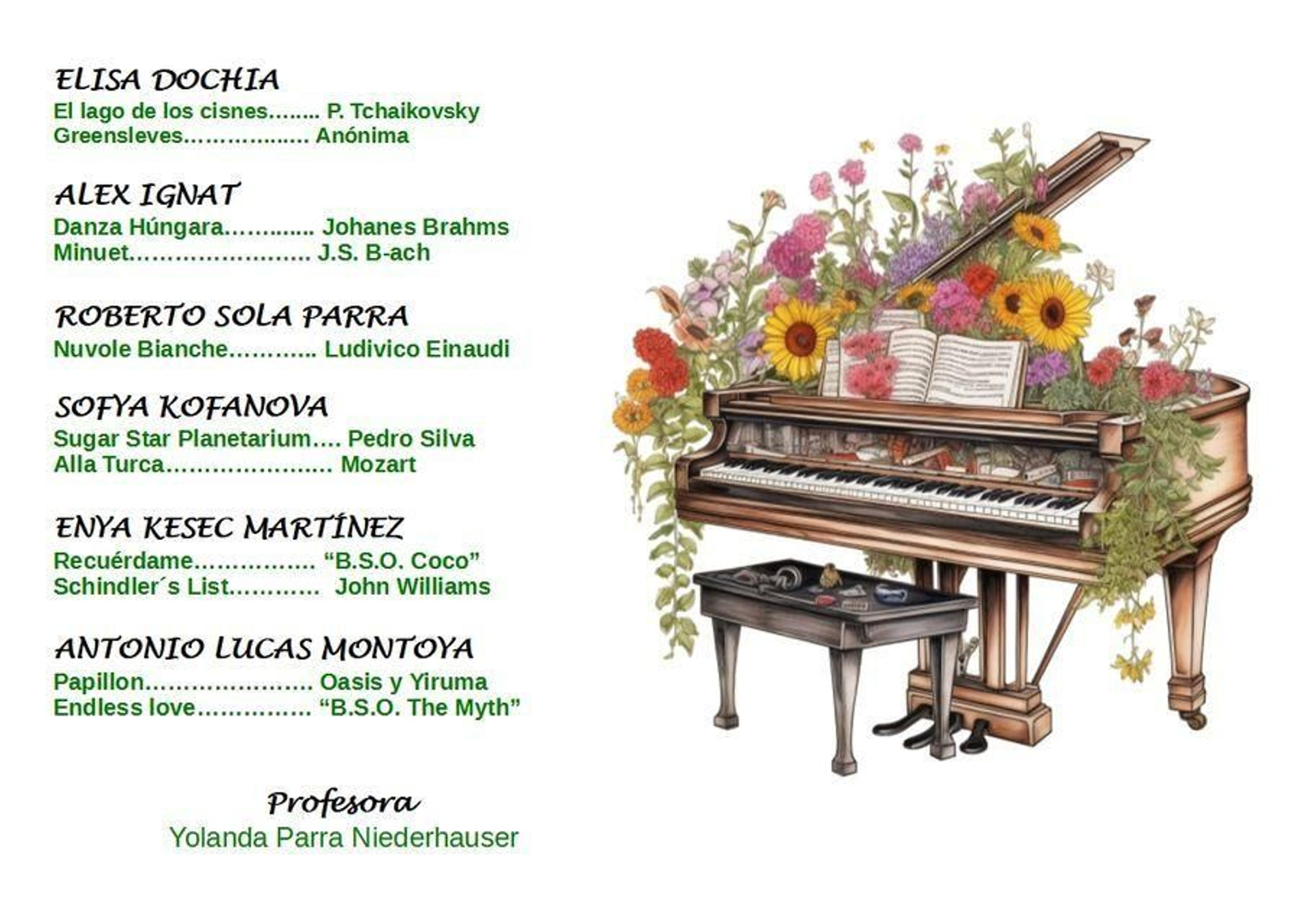 Alumnos de piano de la Escuela Municipal de Música de Mojácar  sacan la música clásica a la calle