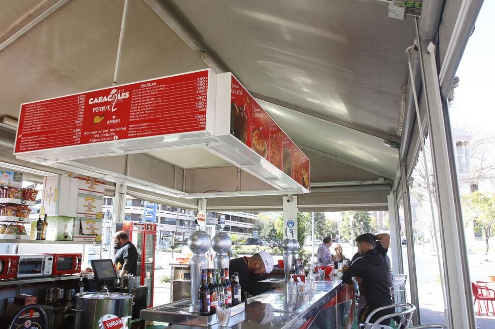 Un puesto de caracoles de la temporada pasada.