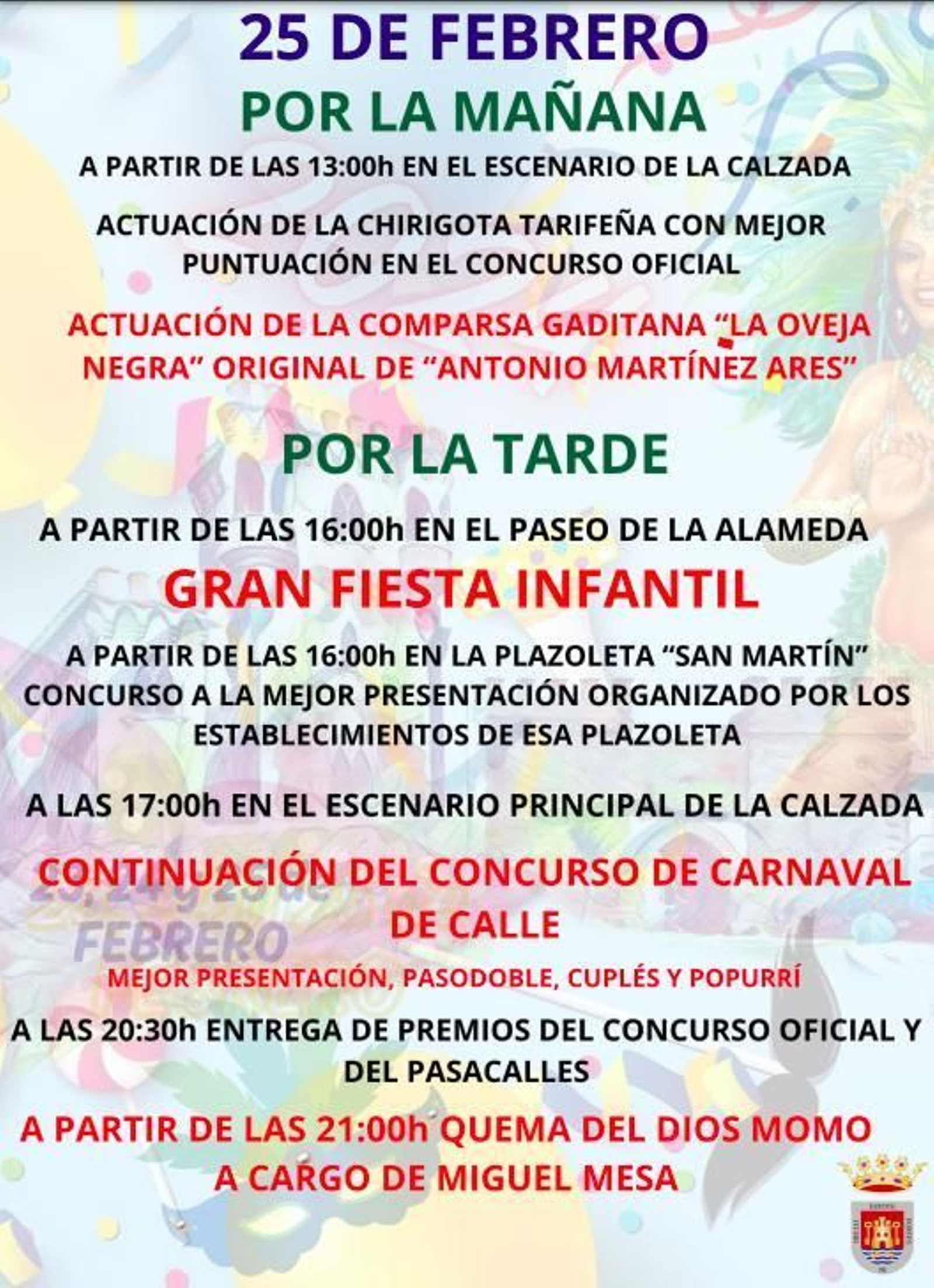 Programación carnaval Programación carnaval