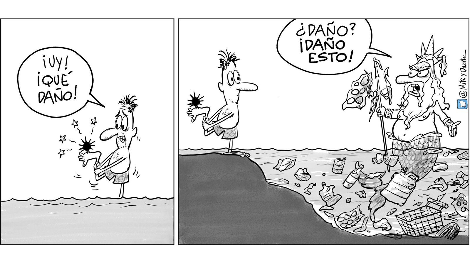 Julio. Basura y plásticos en el mar.