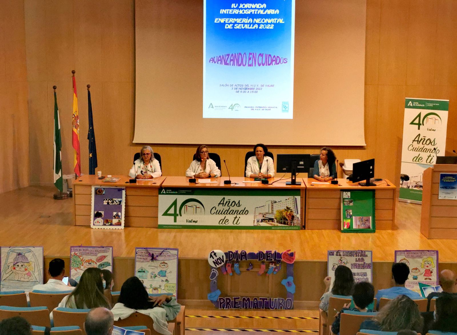 La inauguración de las jornadas en el salón de actos del Hospital de Valme.