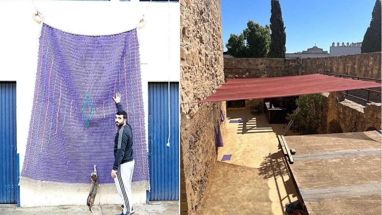 Una alfombra y un toldo de sombreo realizado por el proyecto Enredes