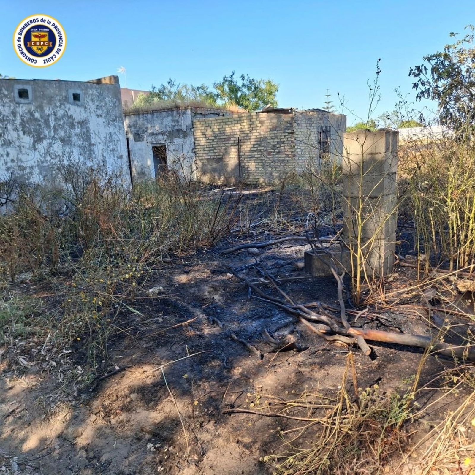 Incendio de pasto y trigal en Chiclana, donde ardieron 20.000 metros cuadrados.