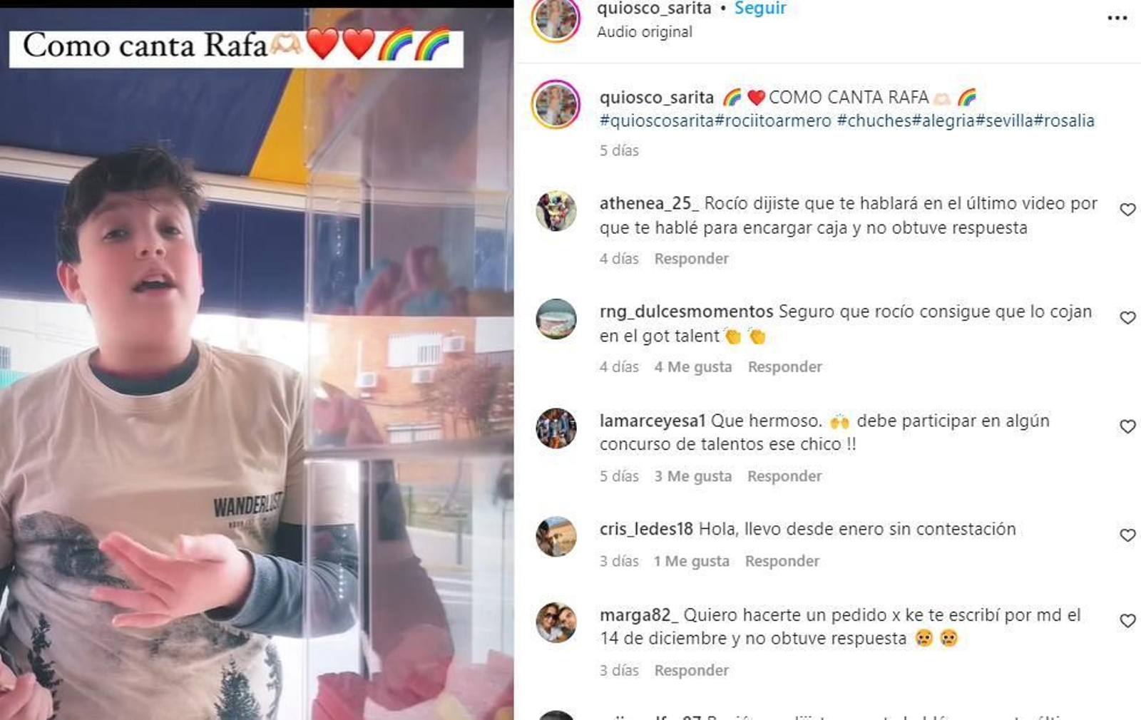 Rafa, fan de Rosalía