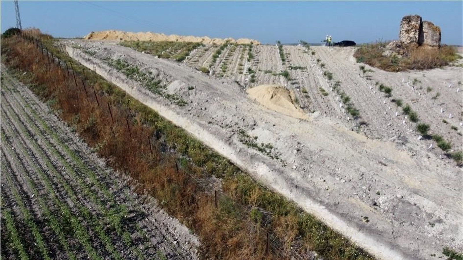 Trabajos arqueológicos en el tramo del acueducto Tempul-Cádiz hallado en Jerez