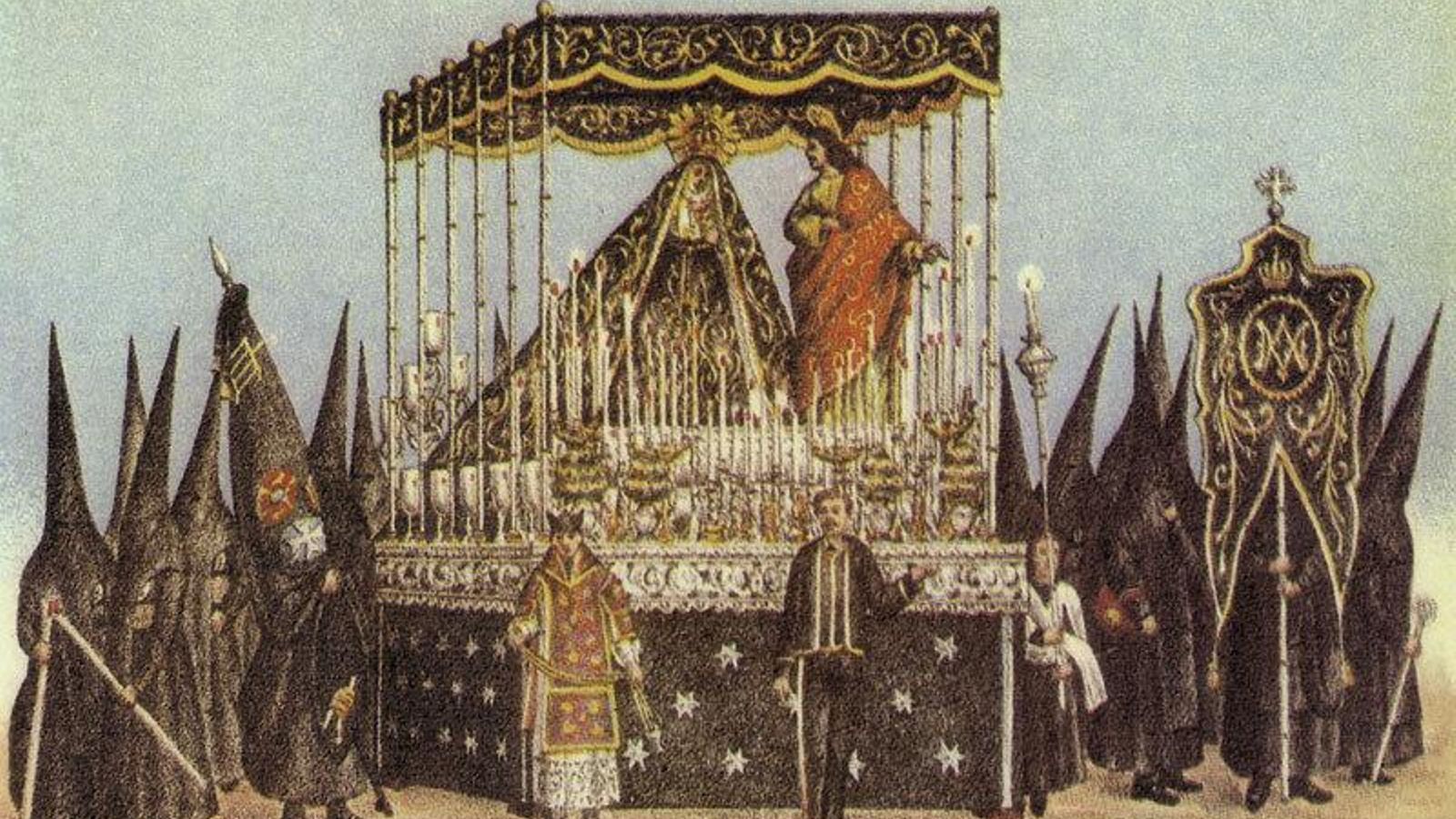 Grabado del palio del Mayor Dolor y Traspaso