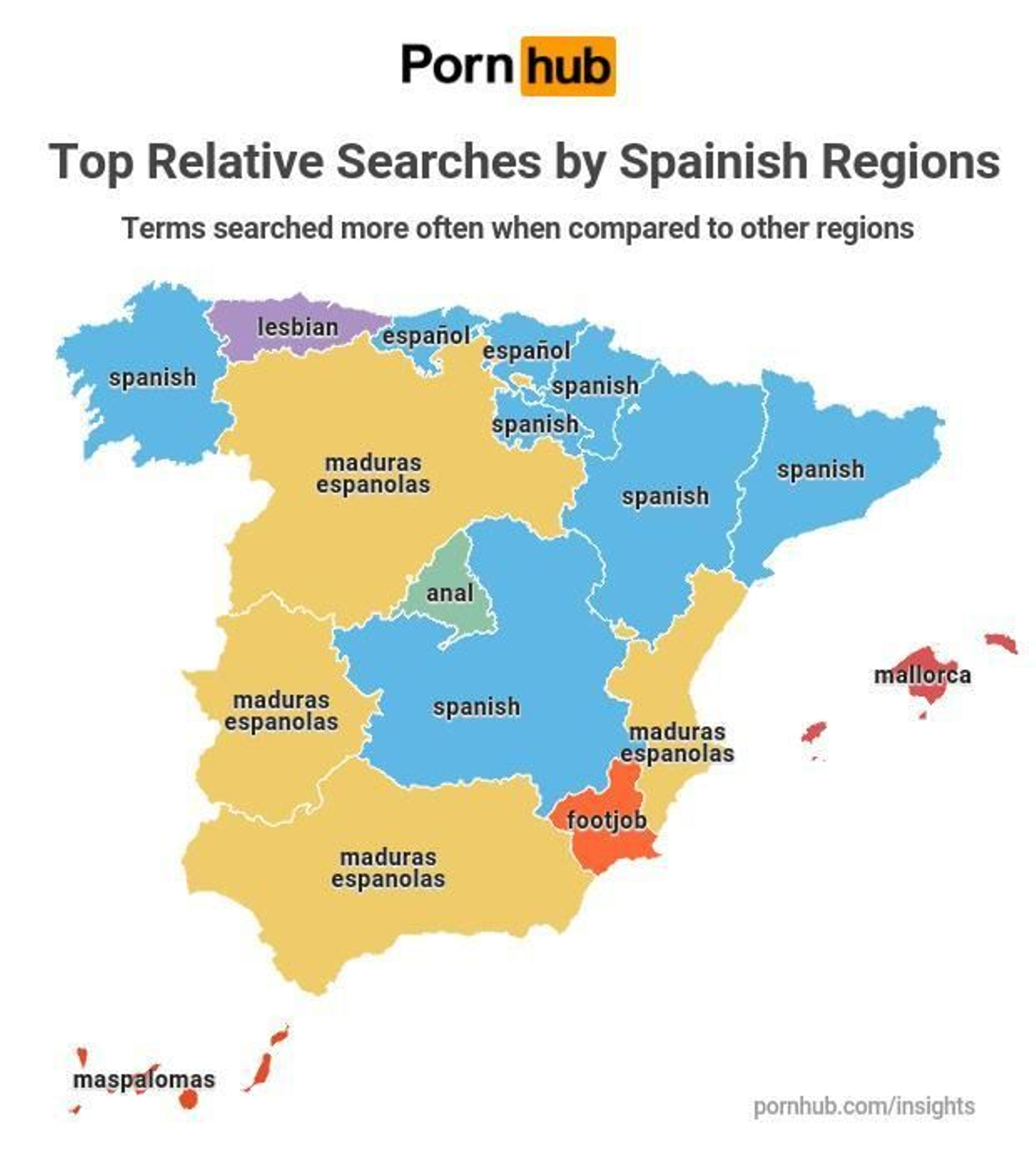 Mapa de palabras más buscadas por regiones.