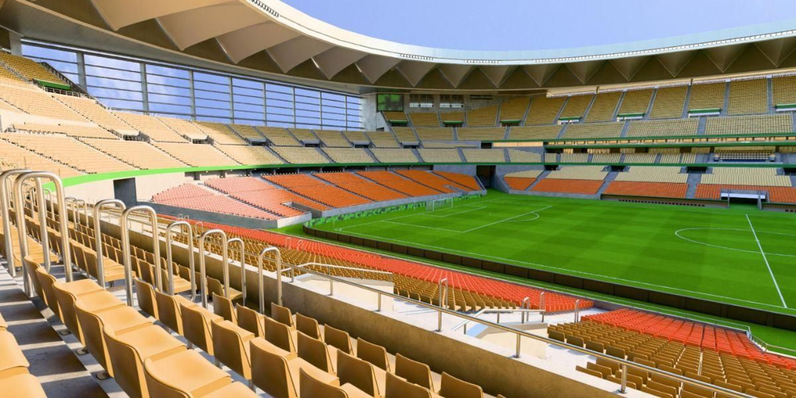 La vista de una de las gradas de fondo del estadio de La Cartuja