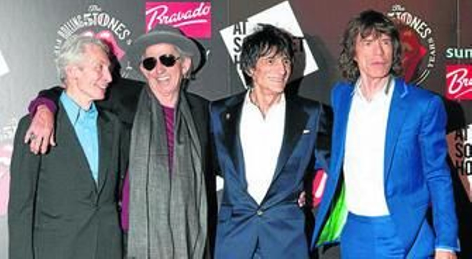 Los Rolling Stones, la pasada semana, durante la inauguración de la exposición sobre los 50 años de la banda.