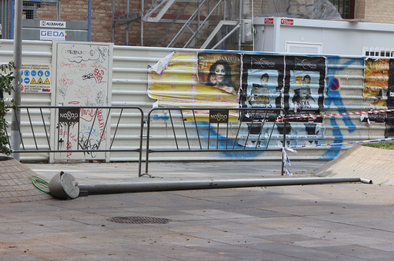 Los desperfectos en la Encarnación tras desplomarse parte del ficus.