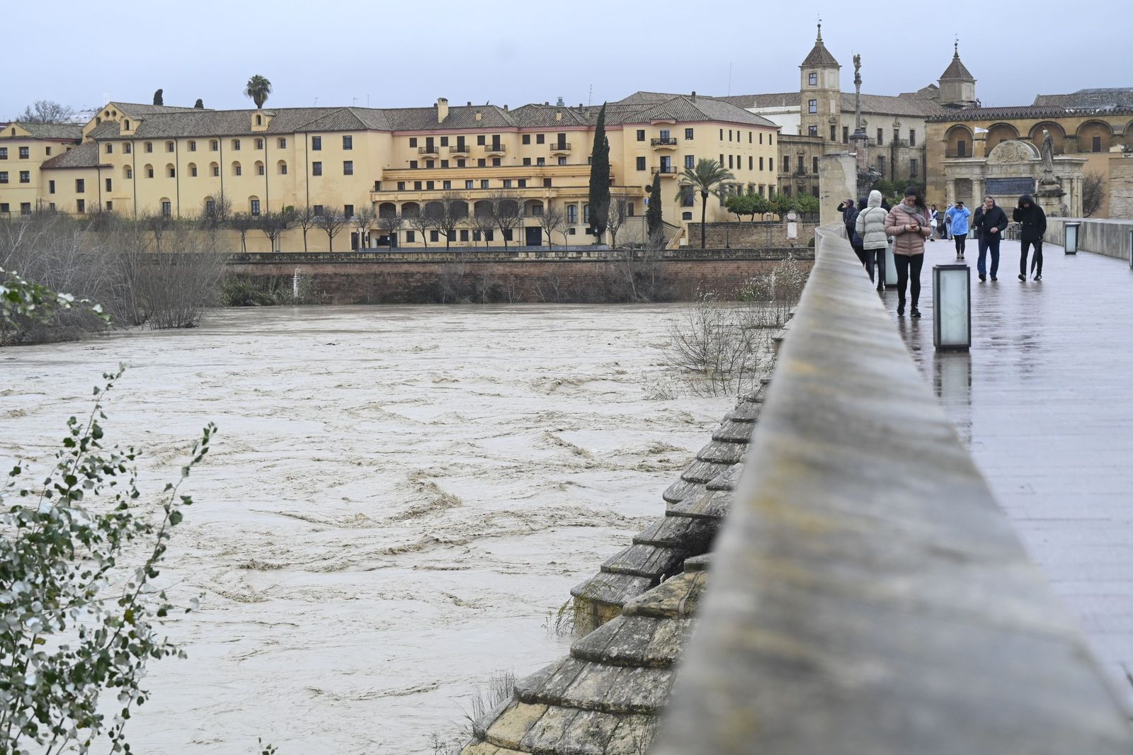 El río Guadalquivir supera los cuatro metros de altura a su paso por Córdoba, en imágenes